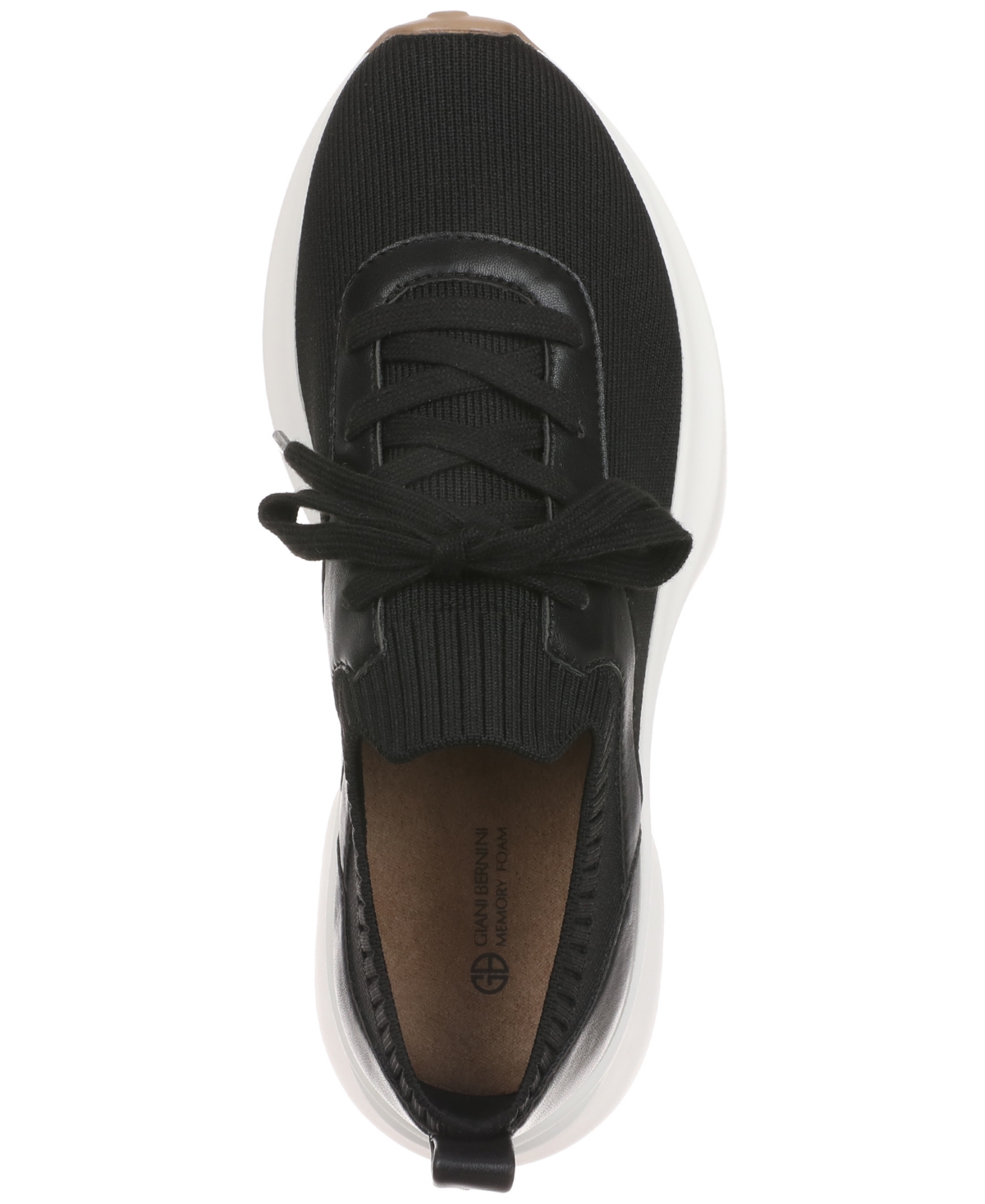 Shop Giani Bernini Women's Floraa Memory Foam Sporty Lace Up Sneakers, Created For Macy's In Charcoal Knit