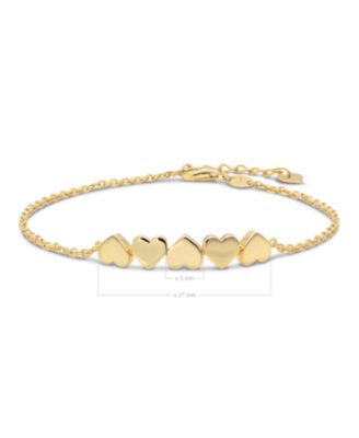 Sweet Heart Chain Bracelet in 14K Gold, 6.5 in adj to 7.5 in, approx. 2.8 grams