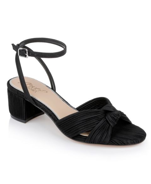 Женские сандалии Jewel Badgley Mischka Hudson Knot Block Heel Evening, цвет: Чёрный