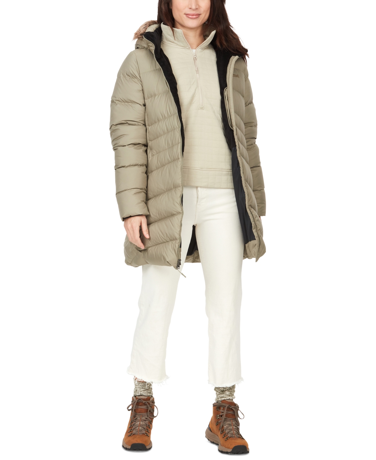 Marmot Women's Montreal Hooded Faux-Fur-Trim Coat
