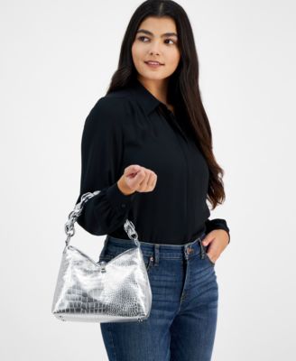 Tayviss Small Croc Shoulder Bag, Created for Macy's 