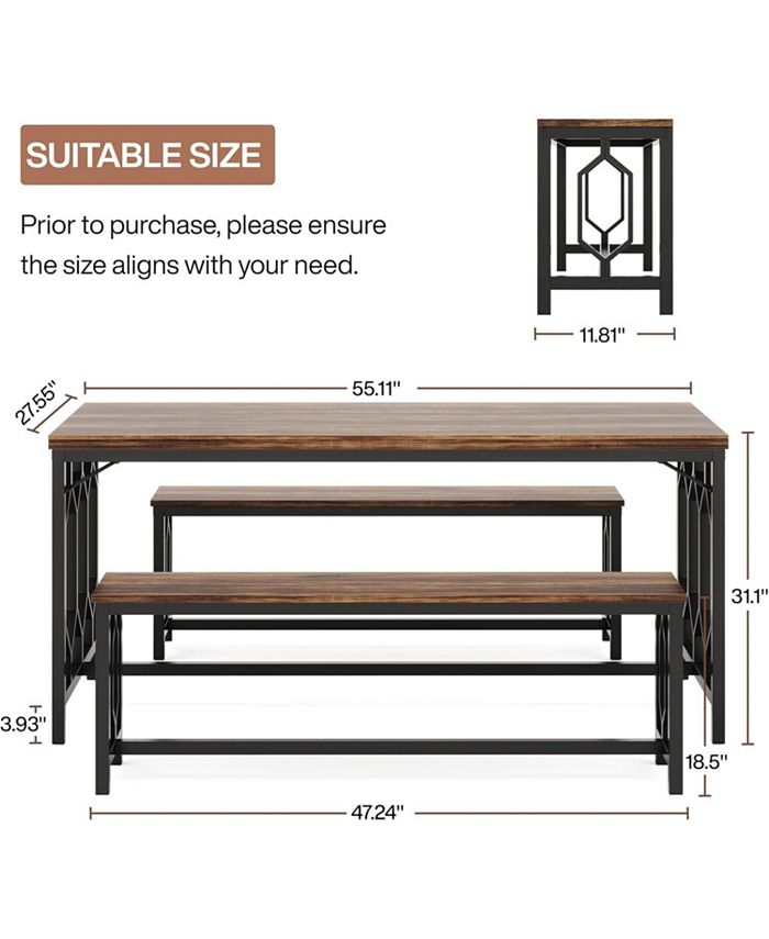 Tribesigns 55-Inch Large Dining Table Set for 4 to 6, Kitchen Breakfast ...