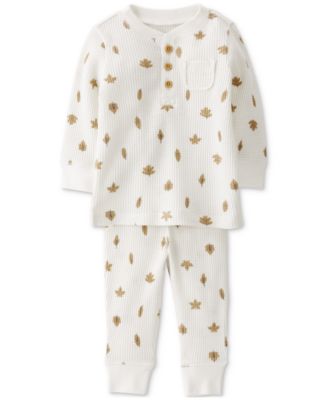 Carter's - Baby Waffle-Knit Leaves-Print Top & Pants, 2 Piece Set