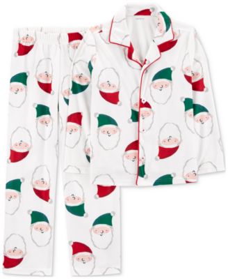 Carter's - Little & Big Kids Santa Fleece Coat-Style Pajamas, 2 Piece Set