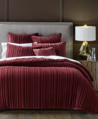 Channeled Velvet Coverlet Set Created For Macys