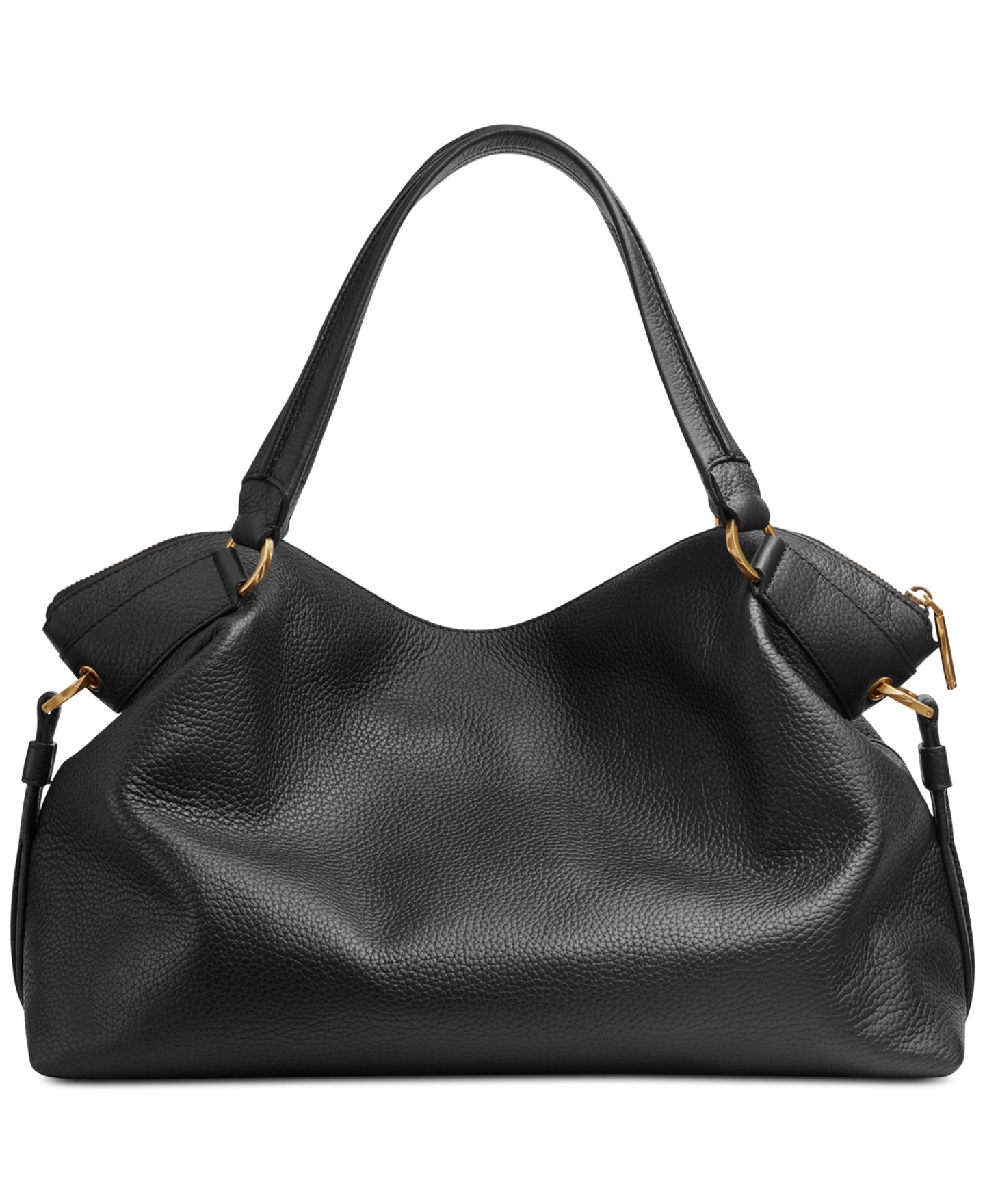 Женская сумка Donna Karan New York Glenwood Top Handle Leather Extra Large Satchel with Tassel Detail, цвет: Чёрный / Золотой — фото 6