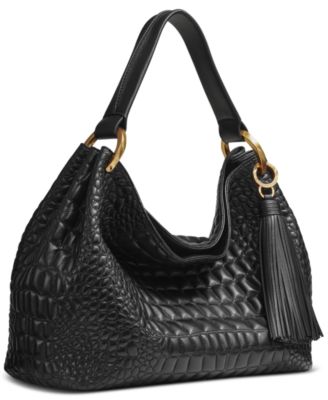 Glenwood Quilted Croc Shoulder with Tassel Detail