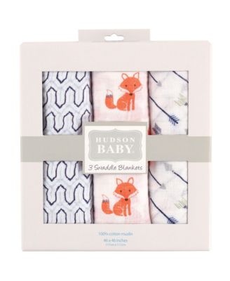 Infant Boy Cotton Muslin Swaddle Blankets Bundle Set, Moose 6-Piece, 6-Pack