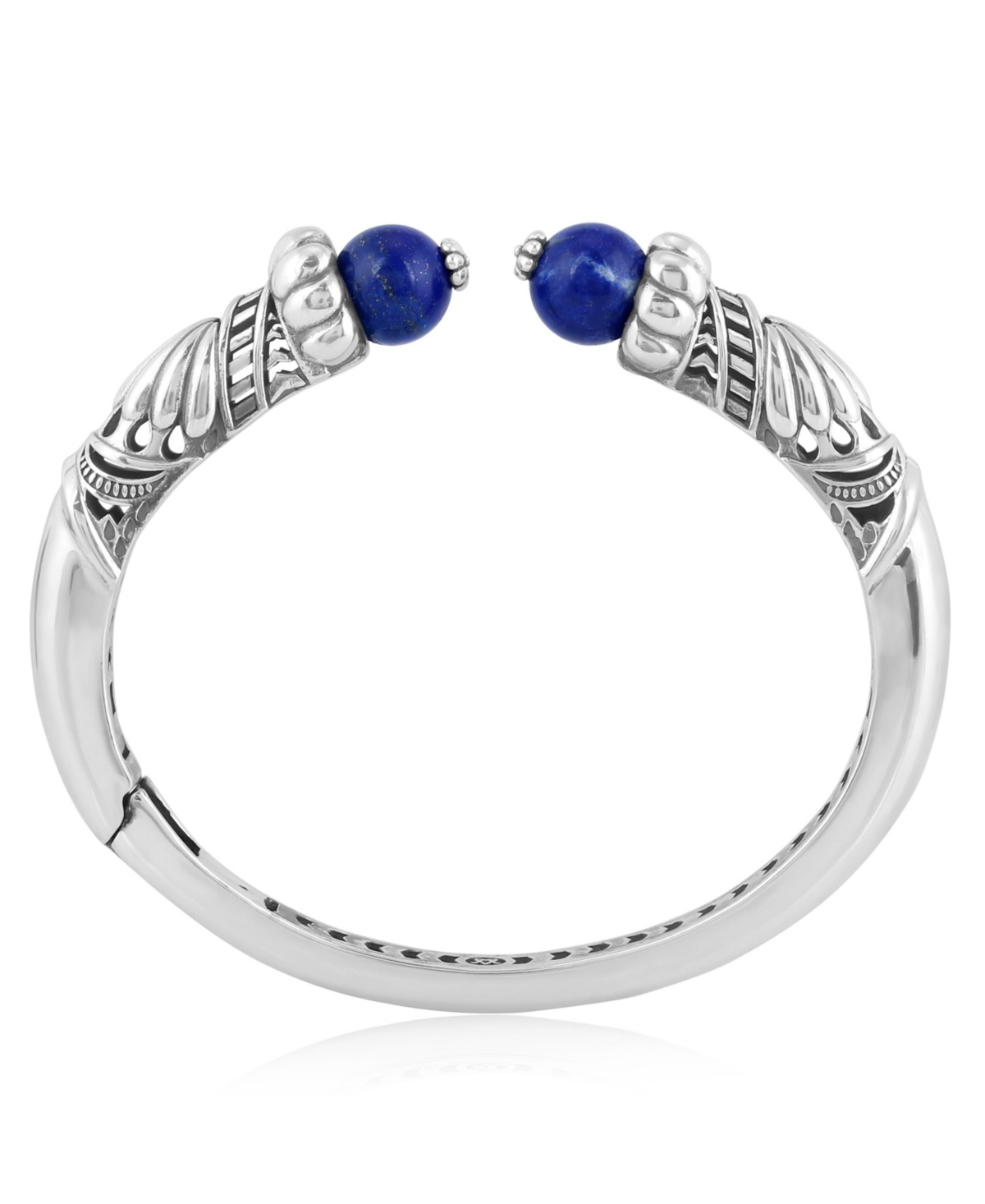 American West Jewelry Sterling SilverGemstone Hinged Cuff Bracelet Size - Lapis lazuli