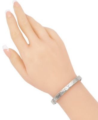 Bali Hammer Cuff Bracelet in Sterling Silver, Medium