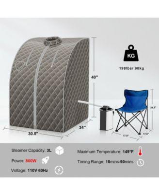 Portable Personal Steam Sauna Spa with 3L Blast-proof Steamer Chair