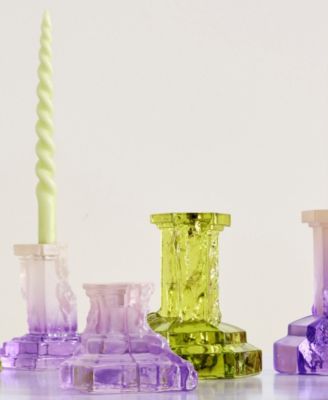 Rocky Baroque Lilac Candlesticks, Small