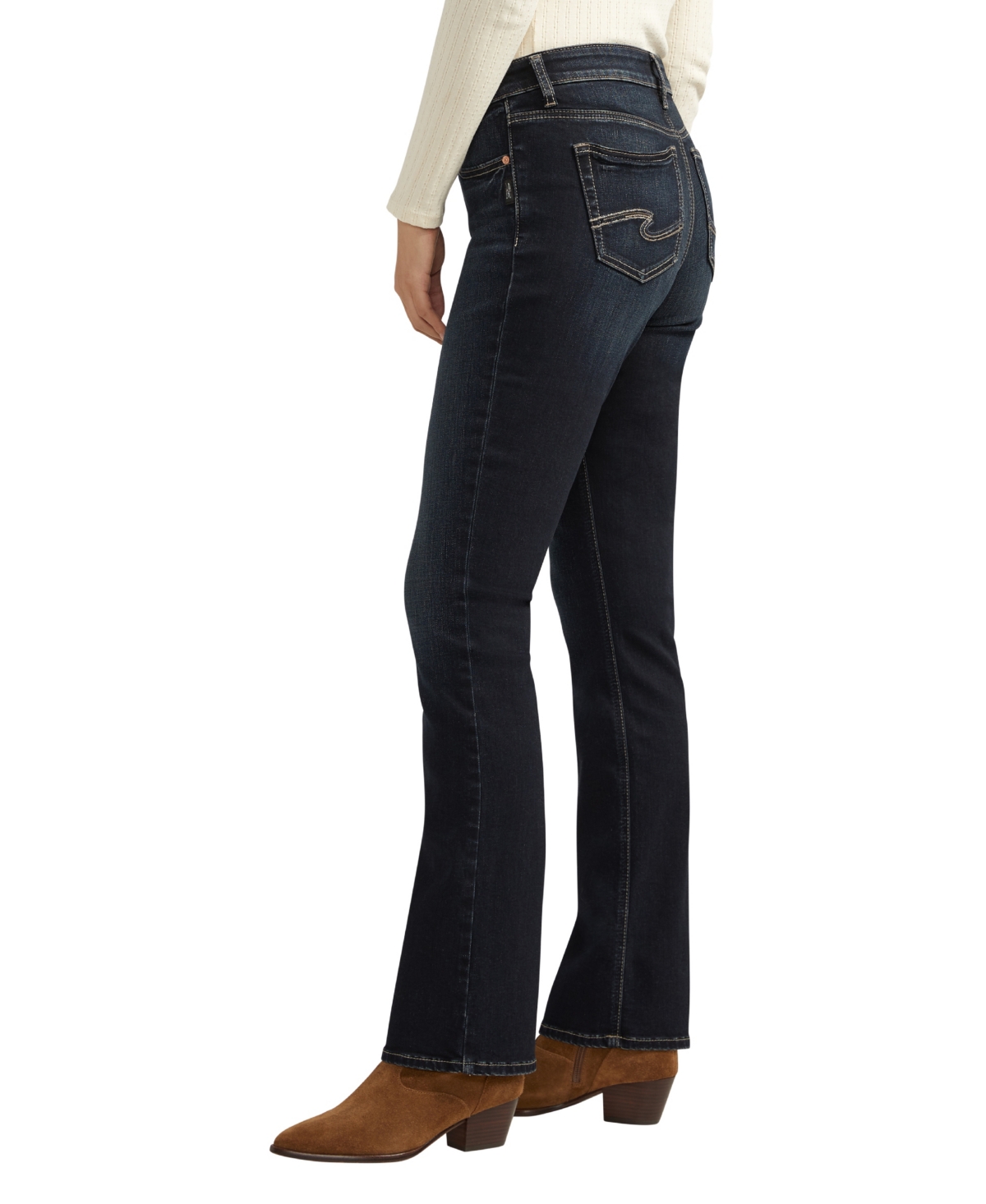 Shop Silver Jeans Co. Women's Elyse Mid Rise Comfort Fit Slim Bootcut Jeans In Indigo