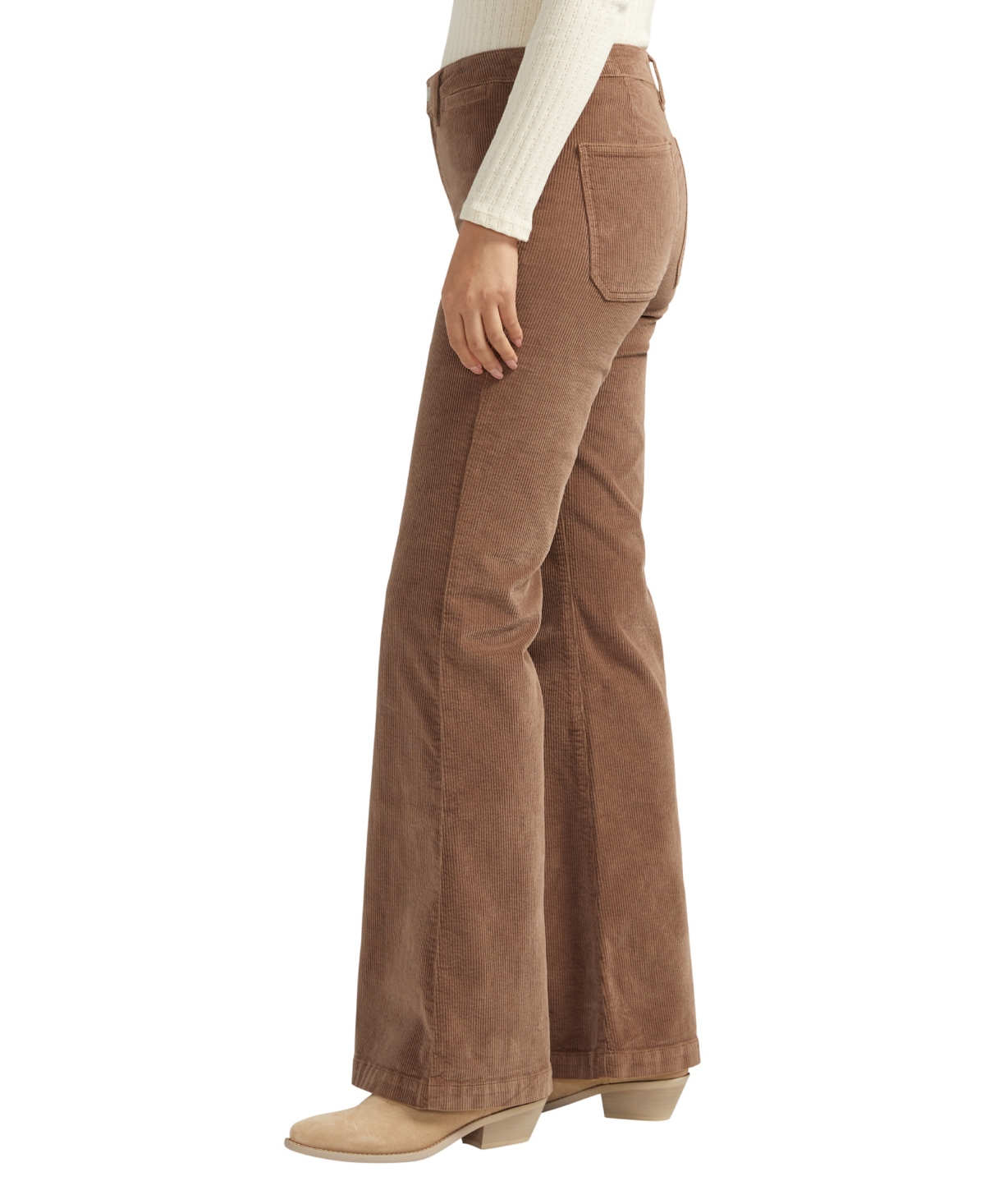 Shop Silver Jeans Co. Women's Isbister High Rise Flare Leg Corduroy Pant In Mink Beige