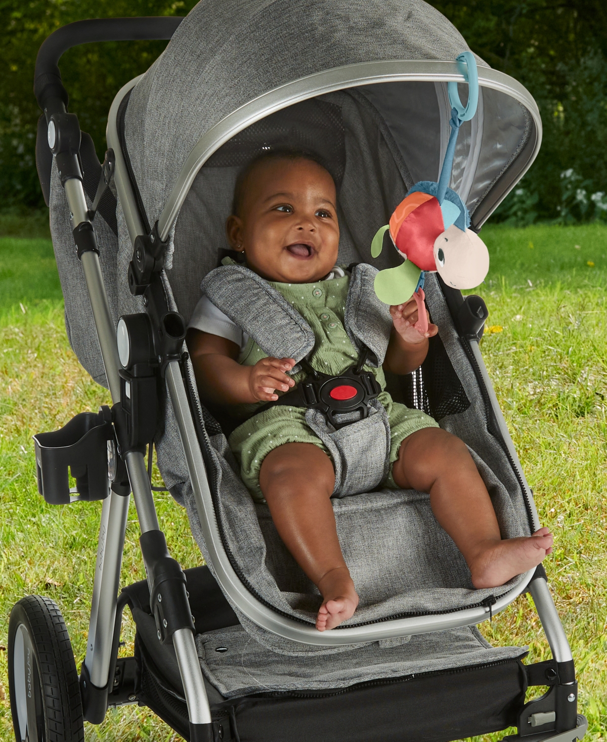 Planet Friends Sea Me Bounce Turtle Baby Stroller Toy with Sensory Details - Multi-Color