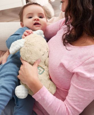Fisher-Price Soothe Settle Bunny Plush Baby Toy Customizable Sound Machine with Motion