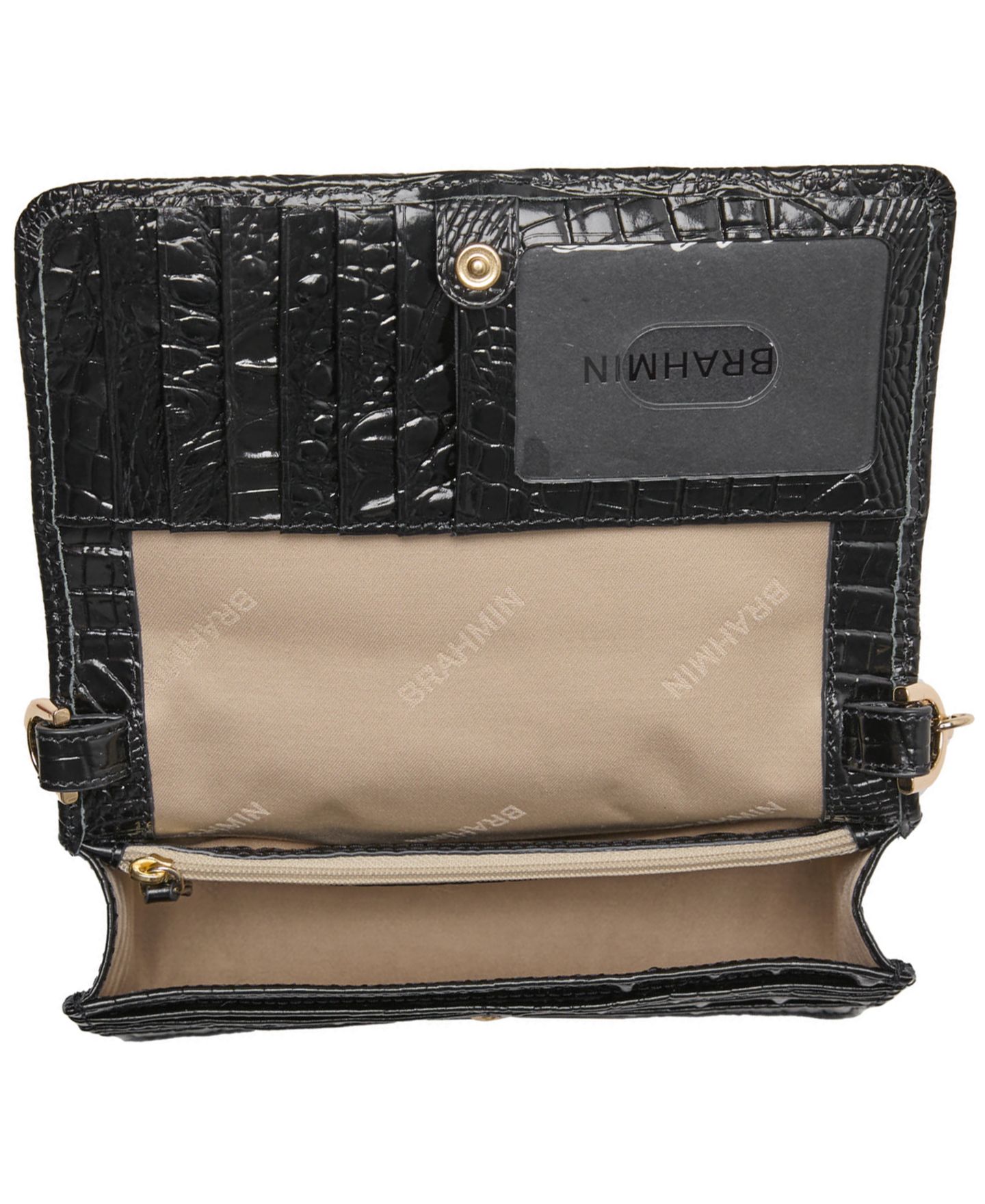 Женская сумка Brahmin Mini Minuette Leather Crossbody, цвет: Чёрный — фото 4