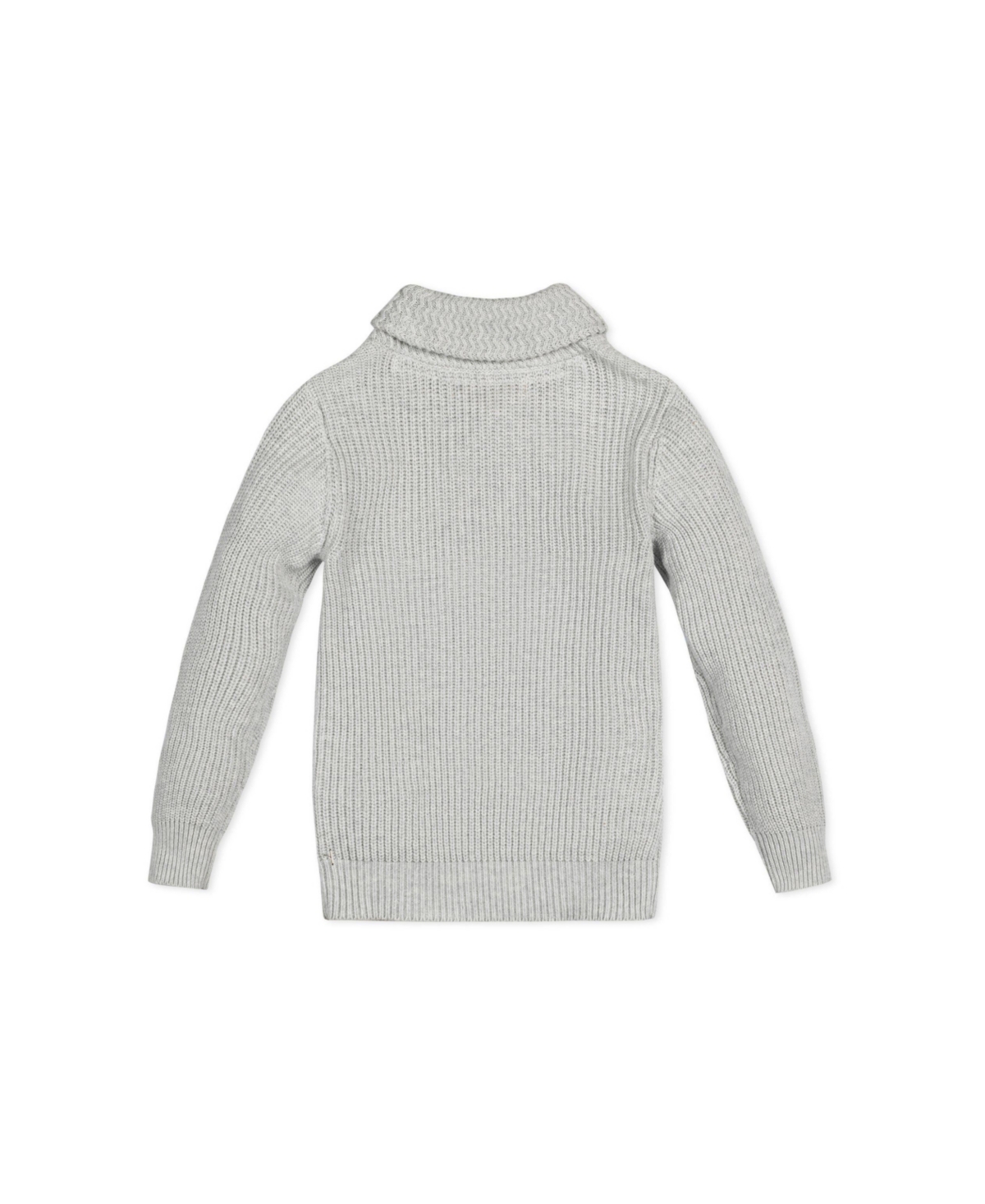 Hope & Henry Boys Organic Long Sleeve Shawl Collar Sweater