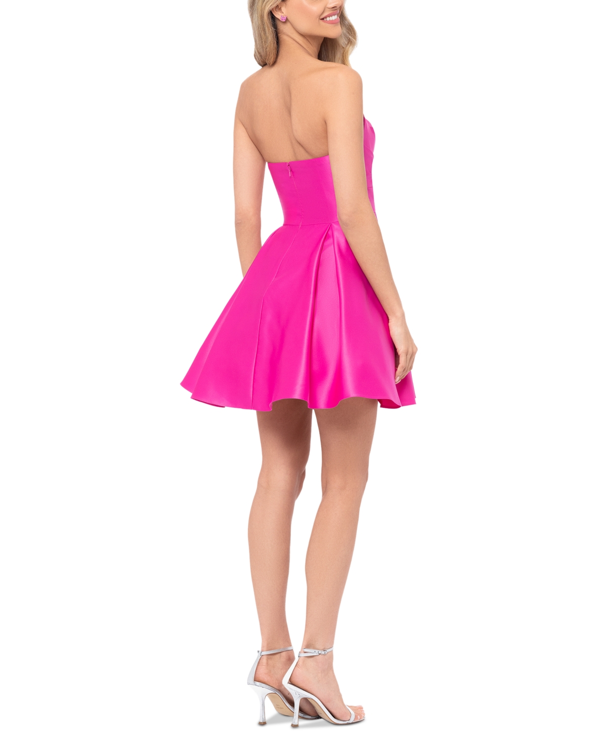 Blondie Nites Women's Pleated Strapless Mini Dress