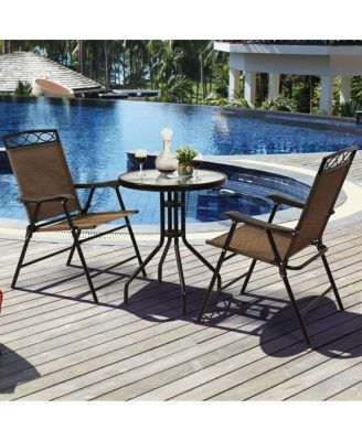 Patio Dining Set with Patio Folding Chairs and Table