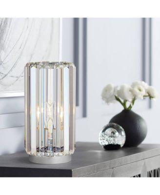 Caledan Modern Accent Table Lamp 10 1/2" High Clear Crystal Rods for Bedroom Bedside Nightstand Office Kids Family House Home