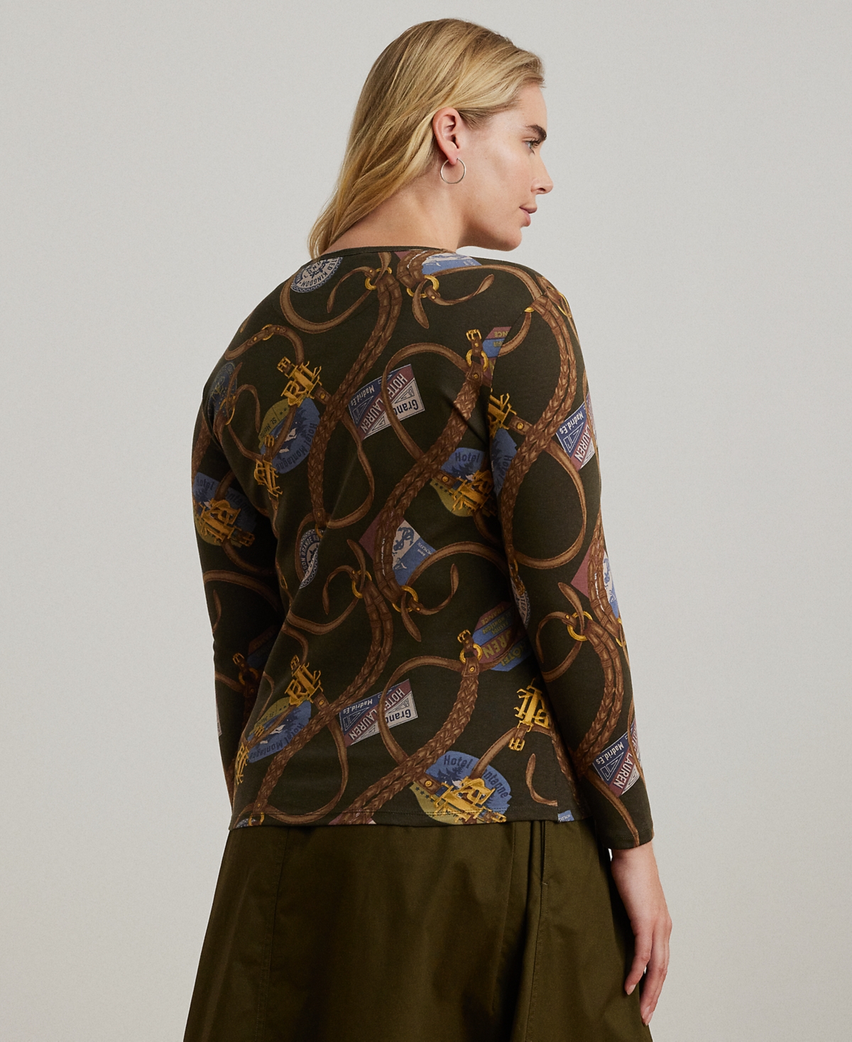 Lauren Ralph Lauren Plus Size Printed Long-Sleeve Tee
