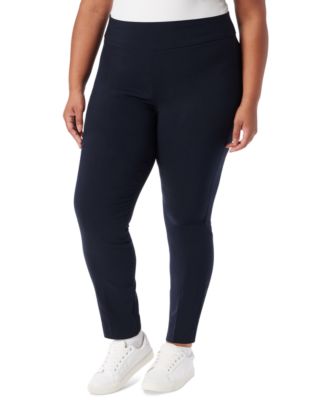 Plus Size Solid Pull-On Trousers