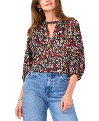 Vince Camuto - Women's Printed 3/4-Sleeve Blouse