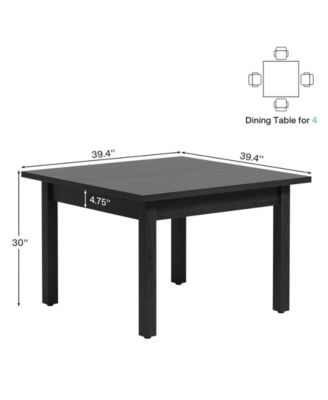 2-4 Person Wood Farmhouse Dining Table with Wooden Legs Oak Top for Small Space