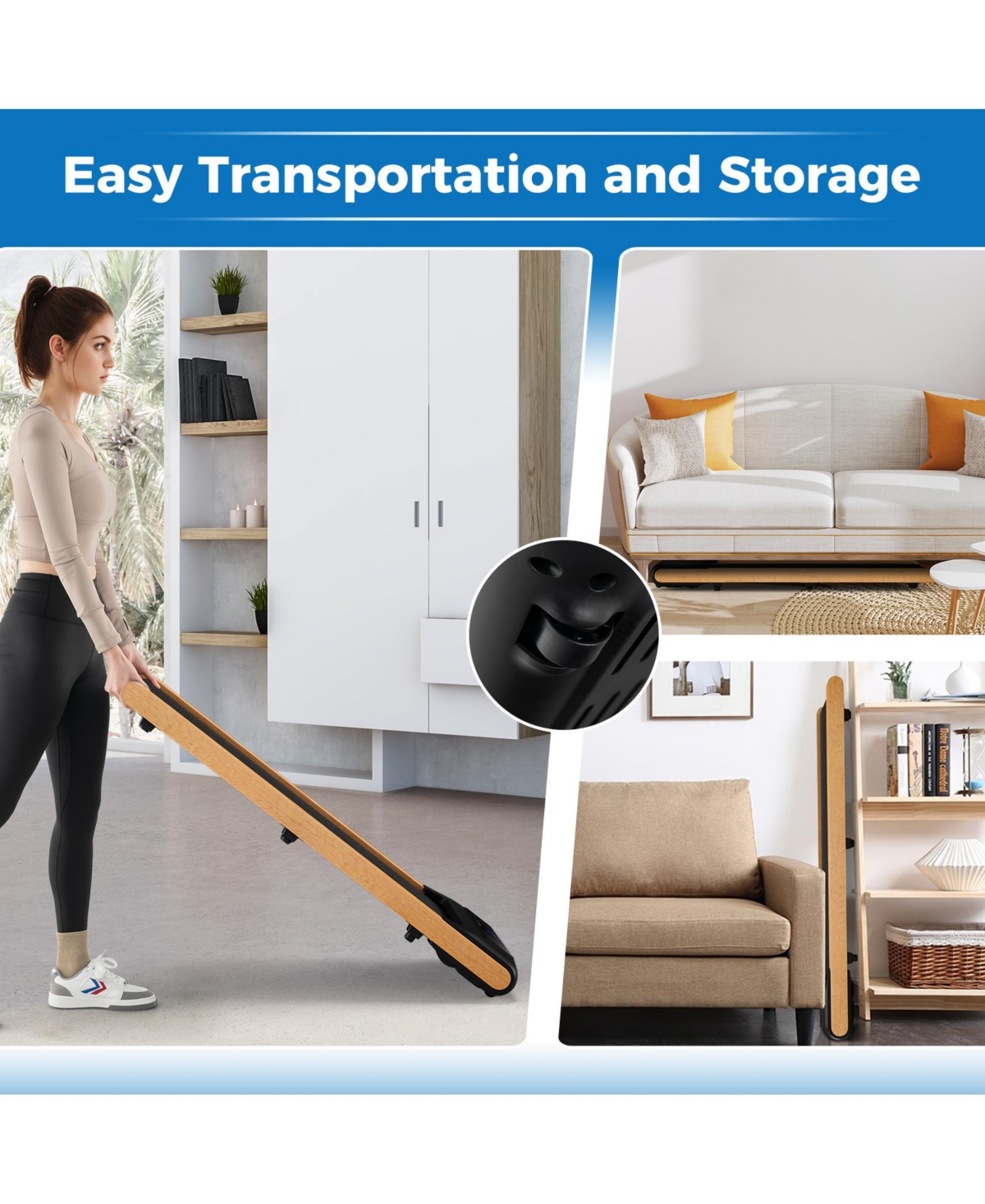 Vebreda 3-in-1 Walking Pad with Remote and Smart App Control for Home Office