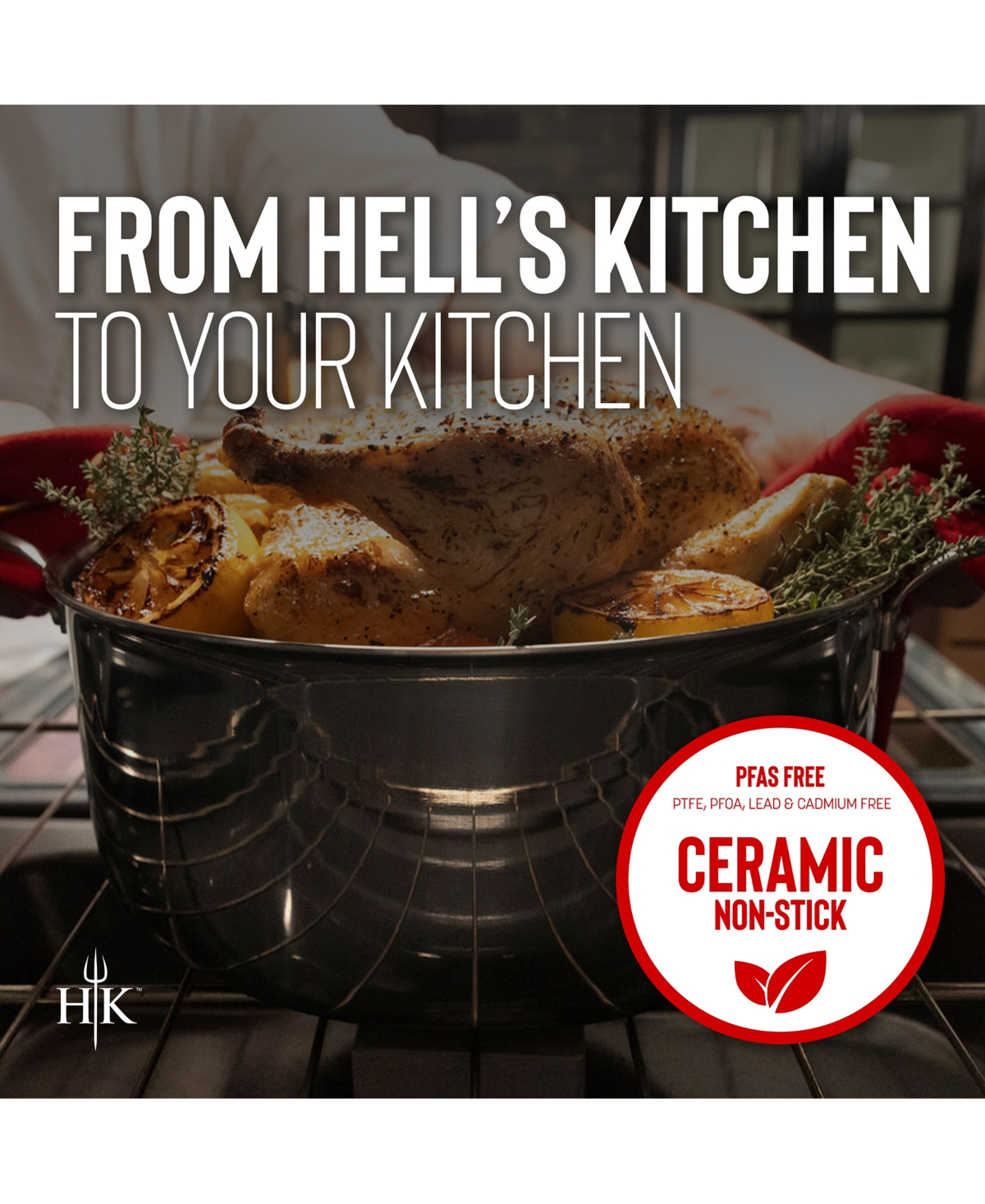 Shop Hell's Kitchen Ceramic Hybrid 7.5-qt Stockpot & Lid In Silver