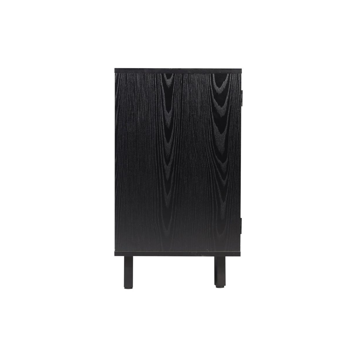 Aloise Bar And Sideboard With Storage Cabinet, Hanging Stemware Holders And Bottle Storage