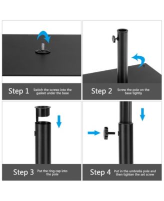 40 lbs Square Umbrella Base Stand with for Backyard Patio