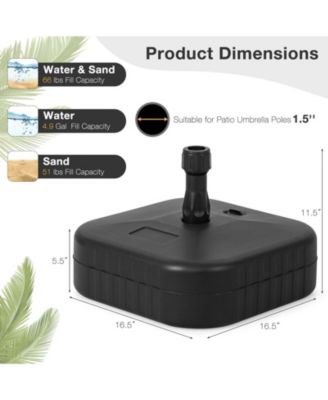 Patio Fillable Umbrella Base Fit 1.5 Inch Umbrella Poles for Yard Poolside