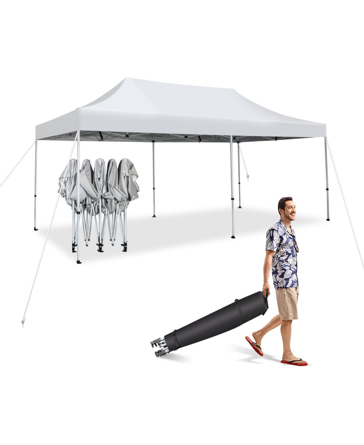 Givimo 10 x 20 Feet Outdoor Pop-Up Patio Folding Canopy Tent