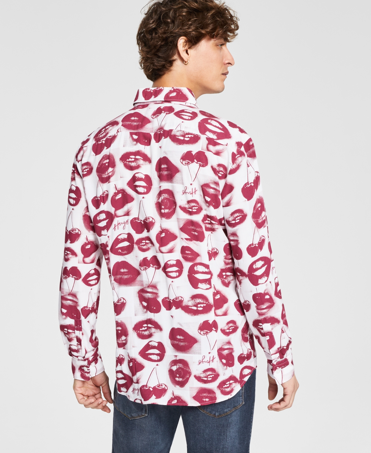 Hugo by Hugo Boss Men's Ermo Cherry Kiss Graphic Shirt