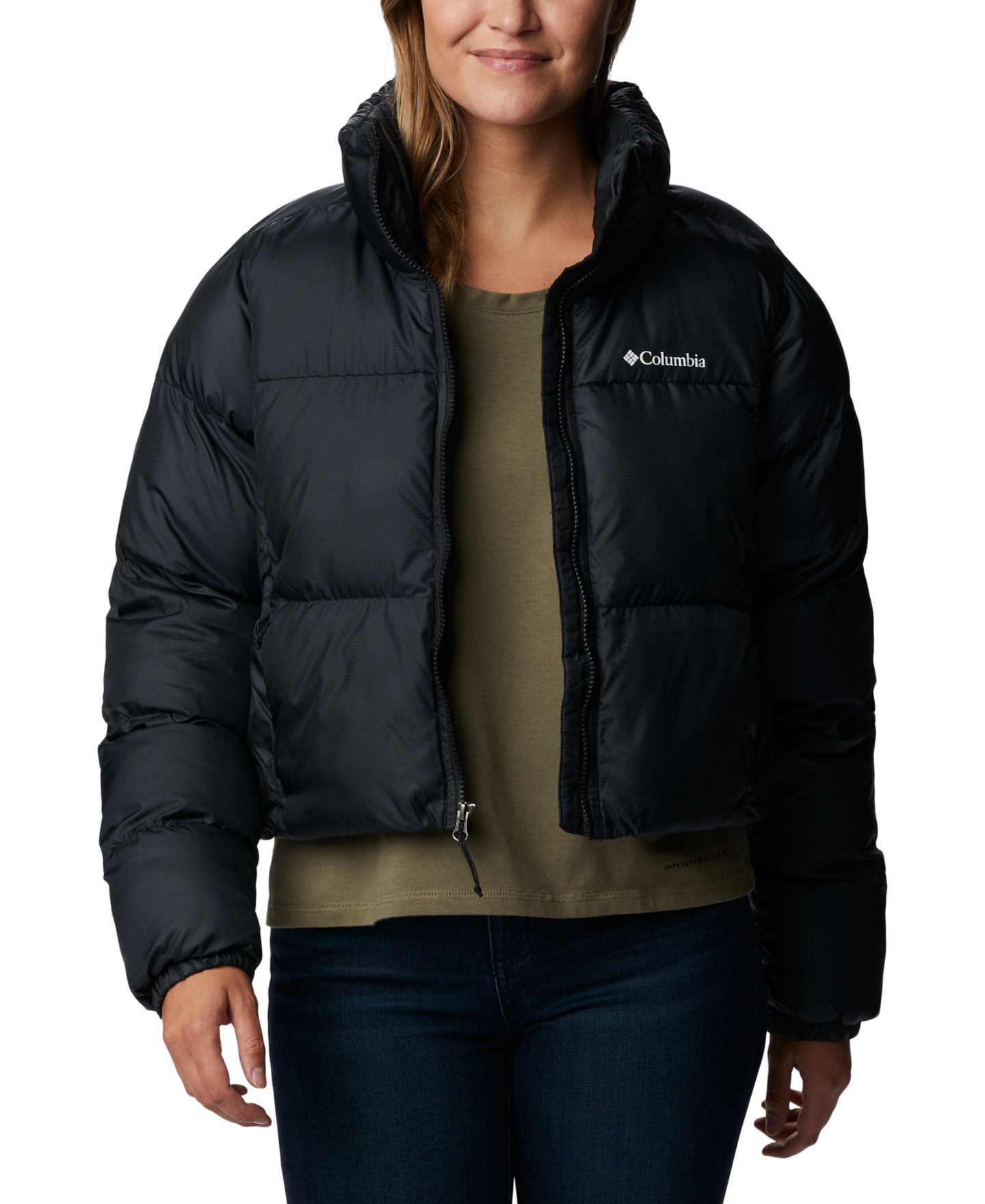 Женская куртка Columbia Puffect Cropped Jacket, цвет: Чёрный — фото 2