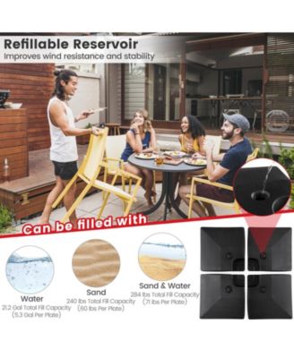 4-Piece 20L Cantilever Offset Patio Umbrella Base