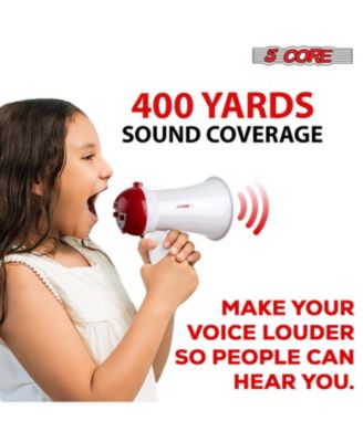 Megaphone Speaker Kids Mini Bull Horn 15W, Multi-Function w/ Recording, Siren, Volume Control - HW 1