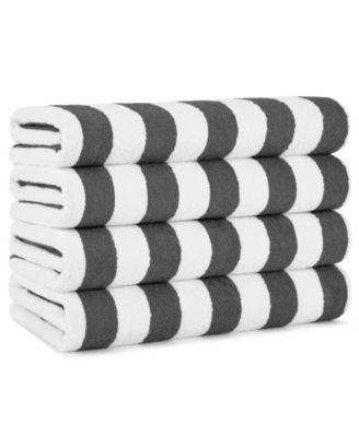 California Cabana Beach Towel (4 Pack, 30x70 in.), Striped, Soft Ringspun Cotton, Oversized Cabana Pool Towel