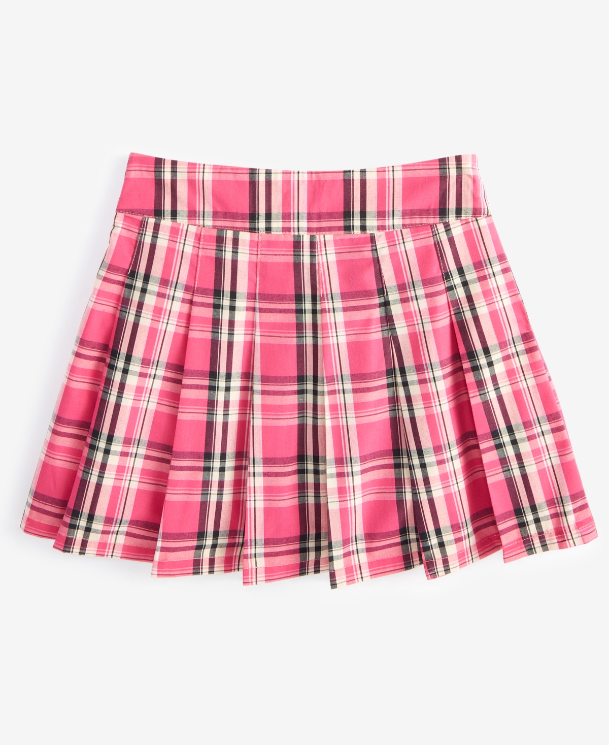 With Jules Big Girls Pleated Plaid Mini Skirt