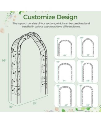 Garden Arch Arbor Trellis for Climbing Plants Roses Vines