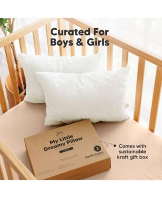 2pk Jumbo Toddler Pillow - Soft Organic Cotton Kids Pillows for Sleeping - 14X20 Travel Pillow for Kids Age 2-5