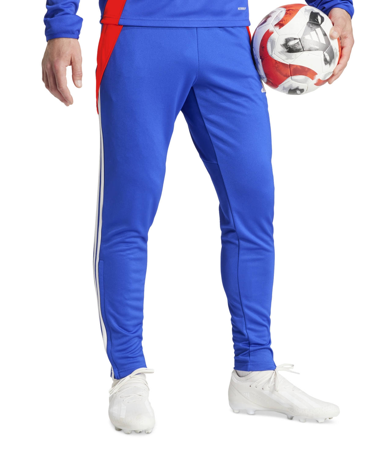 adidas Men's Tiro Stripe Logo Pants -solar Red/wht