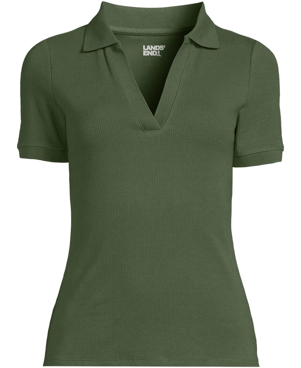 Lands' End Women's Wide Rib Polo Shirt