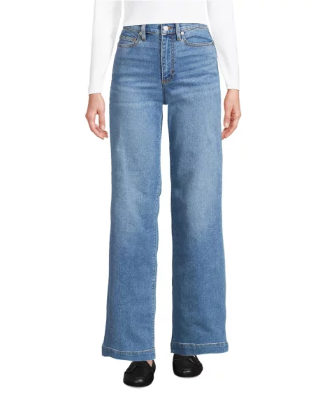 Petite Recover High Rise Wide Leg Blue Jeans - Beau blue