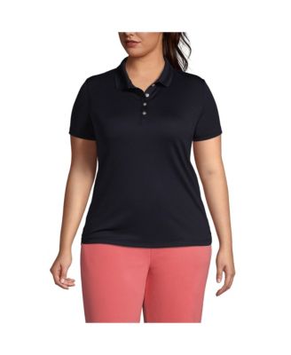 Plus Size Short Sleeve Solid Active Polo