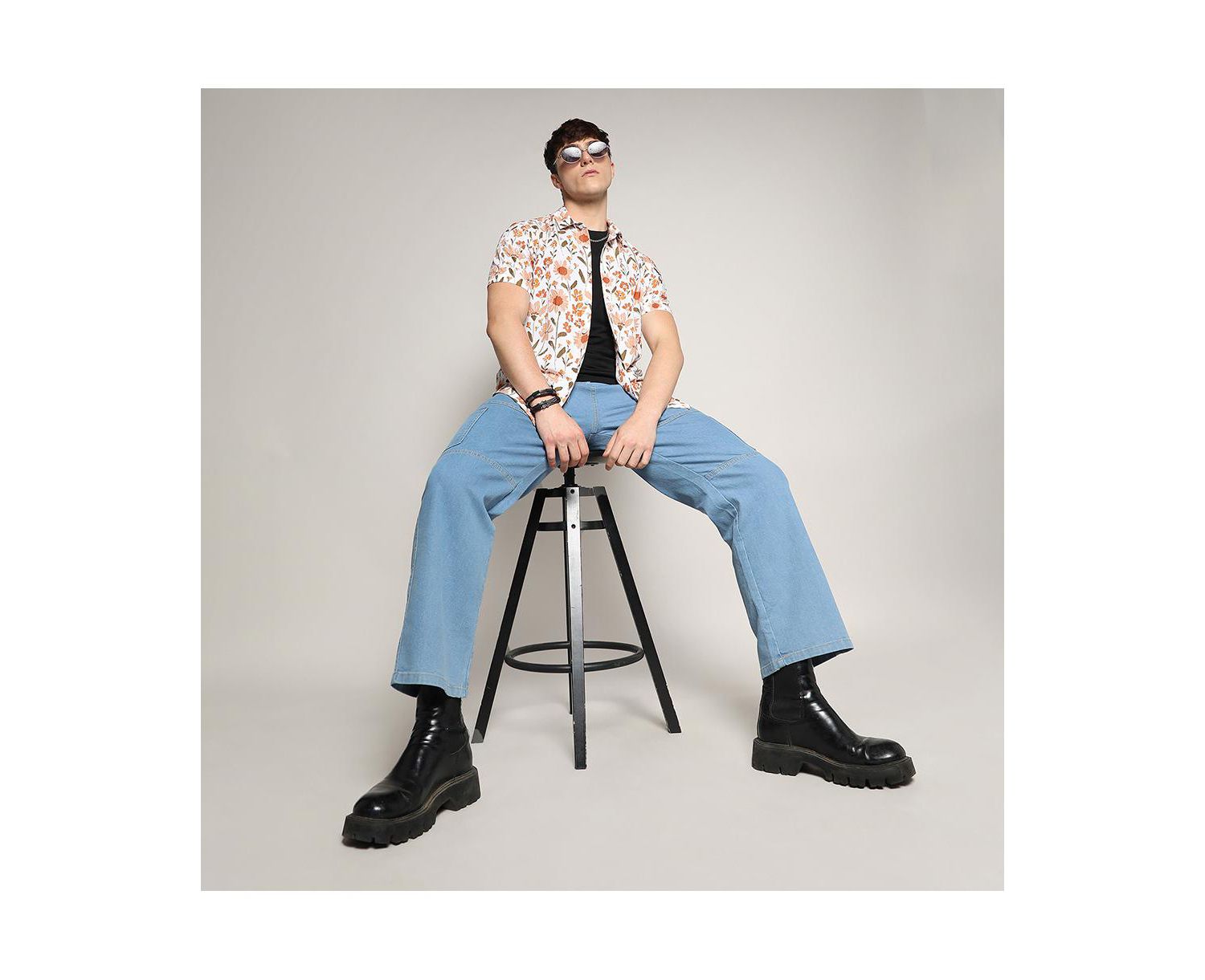 Men's Orange Flower Shirt