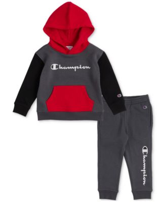Toddler Boys 2-Pc. Colorblocked Fleece Logo Hoodie & Joggers Set