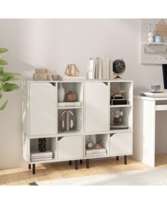 Stackable Bookcase with Adjustable Shelf and Cubes